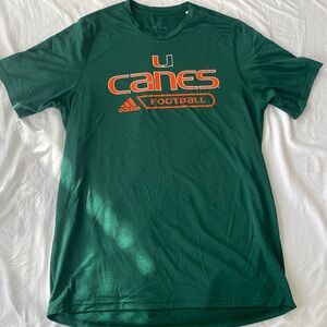 Team Issued large Miami hurricanes adidas tee
